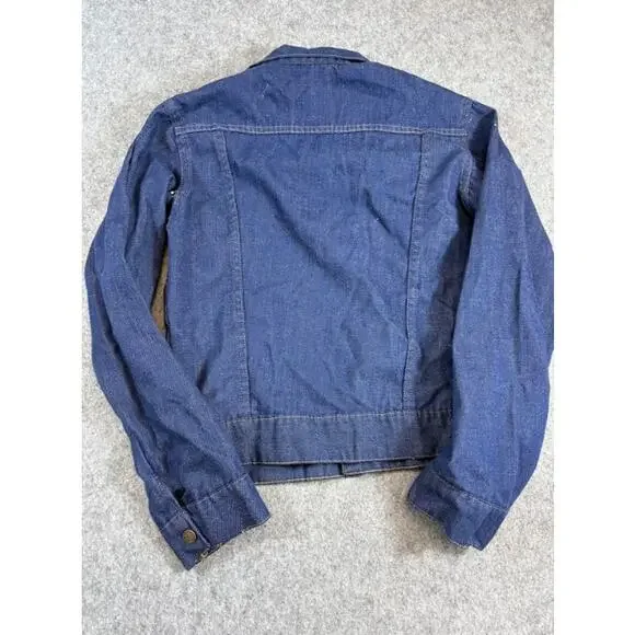Vintage 60s JC Penney Selvedge Denim Trucker Jacket Boys Large Dark Wash Rare